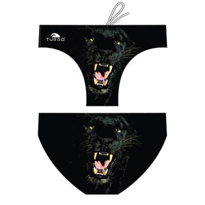 Turbo Men's Water Polo Brief- Panther Animal Print
