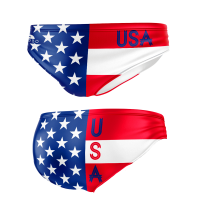 Turbo Men's Water Polo Brief- Team USA Flag