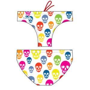 Turbo Men's Water Polo Brief- Neon Skulls