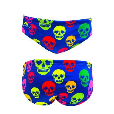 Turbo Men's Water Polo Brief- Neon Skulls