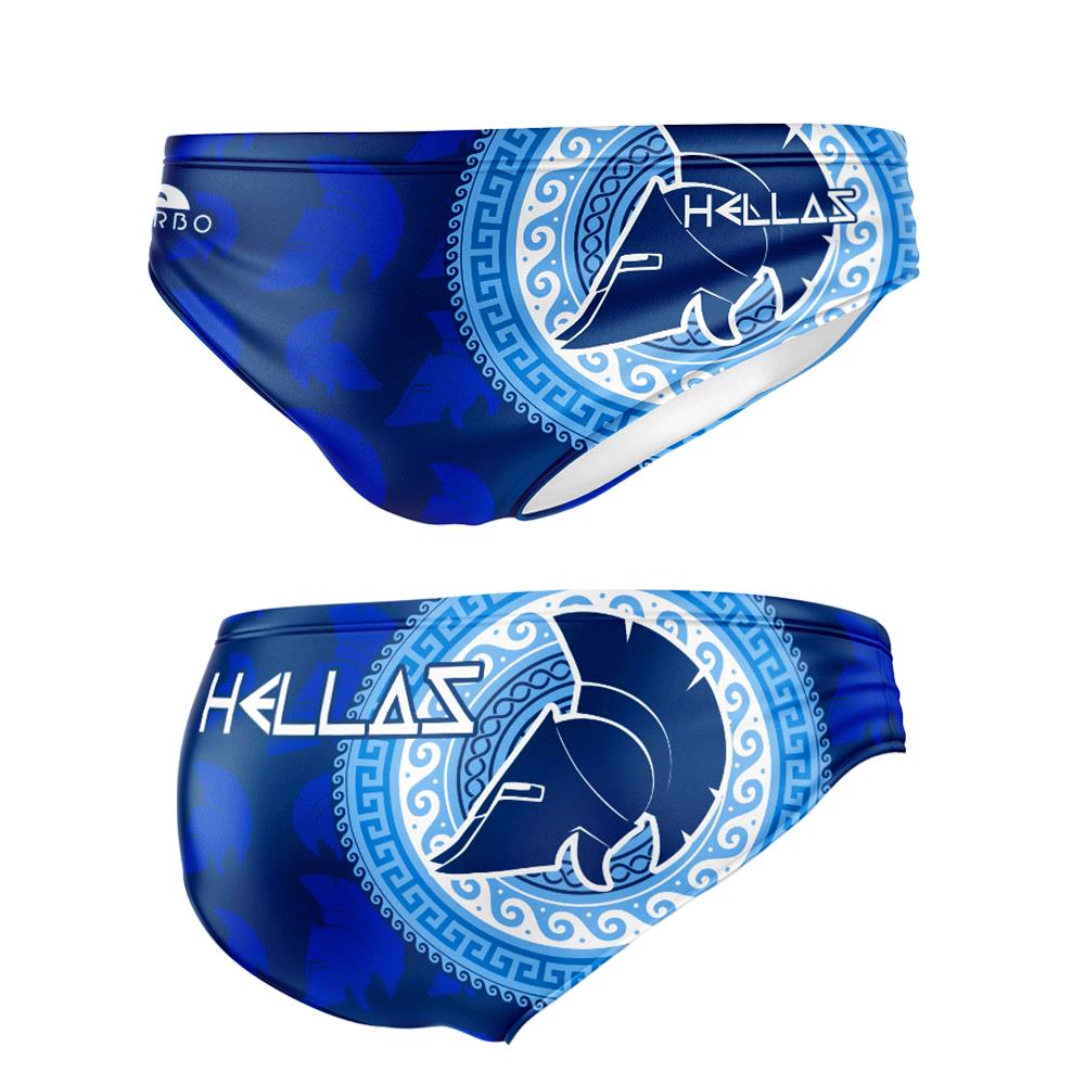 Turbo Men's Water Polo Brief- Greek Shield