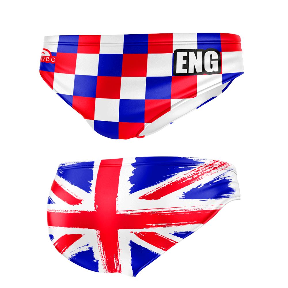 Turbo Men's Water Polo Brief- England Checkers