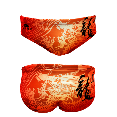 Turbo Men's Water Polo Brief- Chinese Dragon