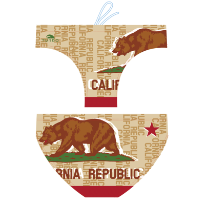 Turbo Men's Water Polo Brief- California Flag