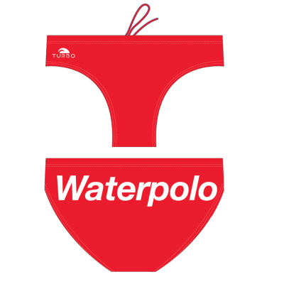 Turbo Men's Water Polo Brief-  Red "Water Polo"