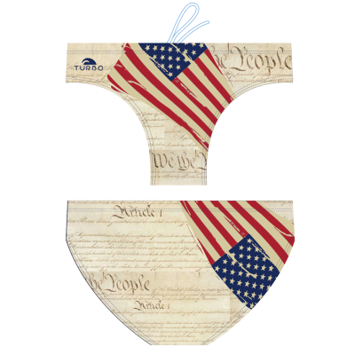 Turbo Men's Water Polo Brief- USA We The People