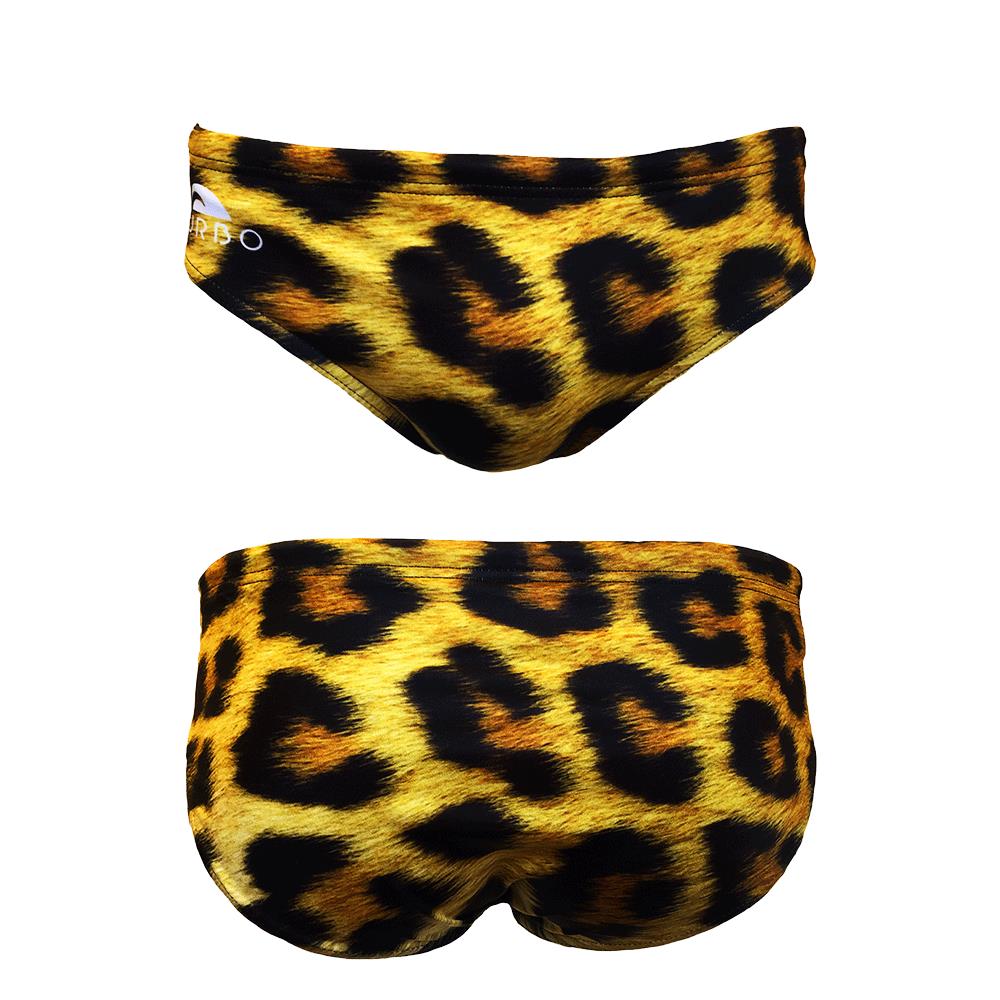 Turbo Men's Water Polo Brief- Leopard Print