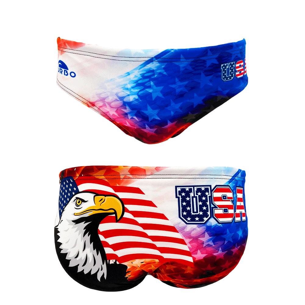 Turbo Men's Water Polo Brief- USA Eagle One