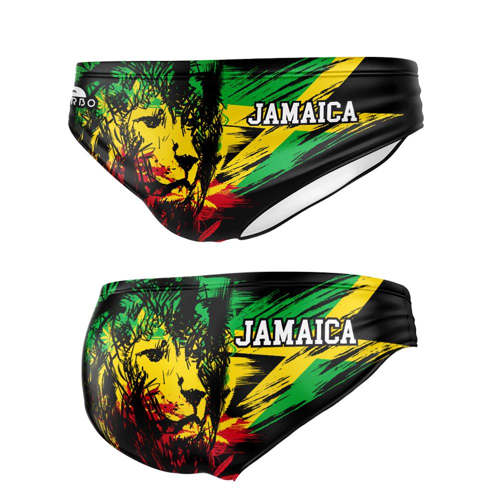 Turbo Men's Water Polo Brief- Jamaican Lion