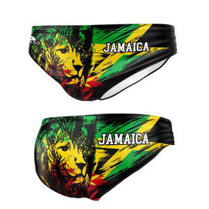 Turbo Men's Water Polo Brief- Jamaican Lion