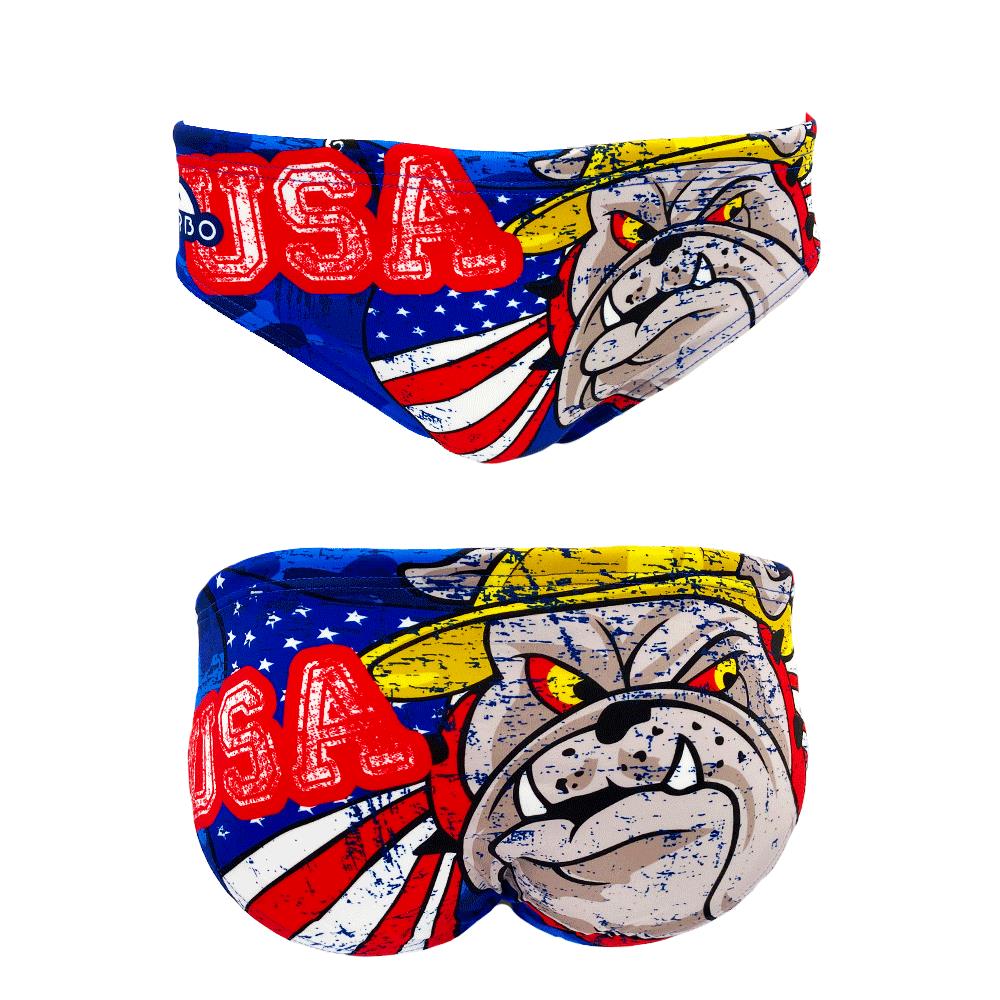 Turbo Men's Water Polo Brief- USA Bulldog