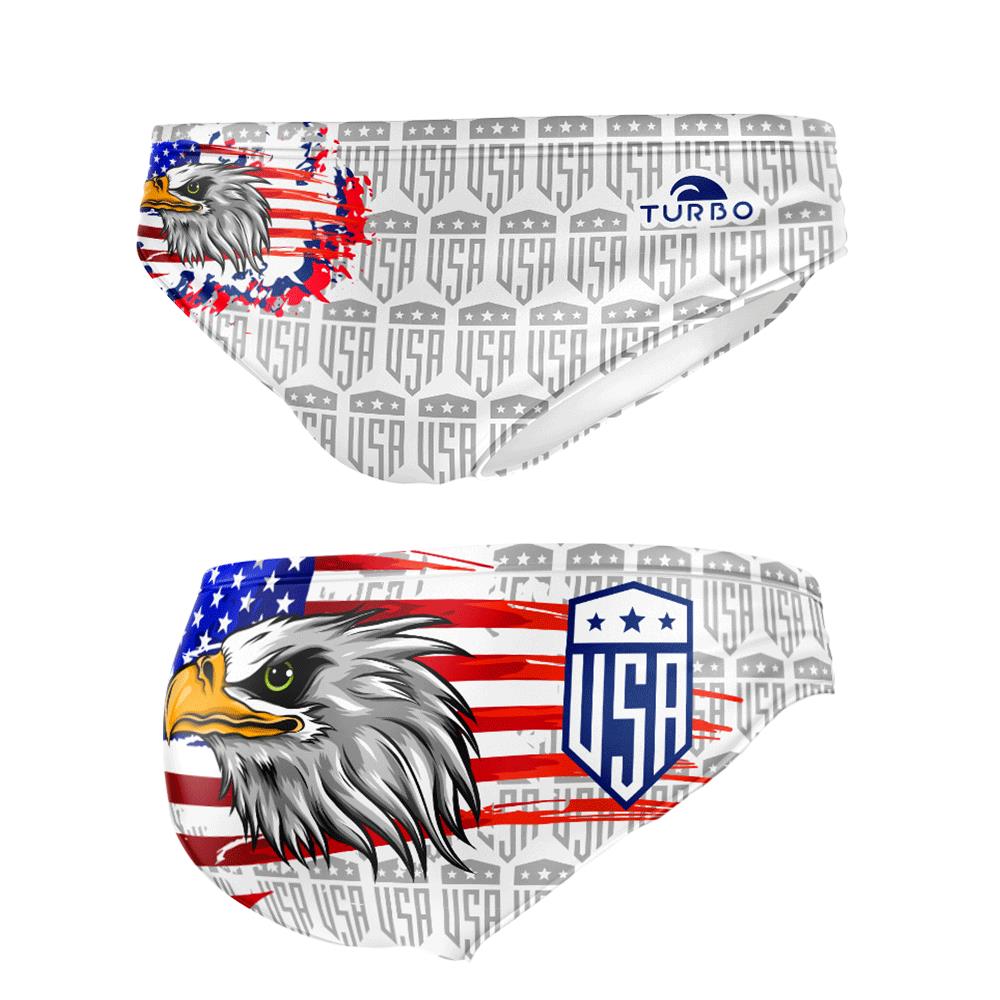 Turbo Men's Water Polo Brief- USA Bald Eagle