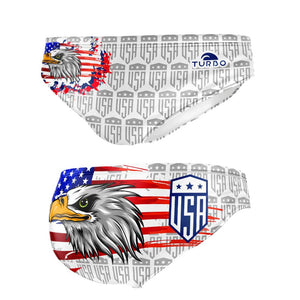 Turbo Men's Water Polo Brief- USA Bald Eagle