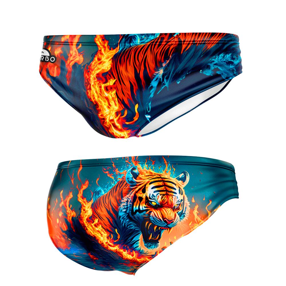 Turbo Men's Water Polo Brief- Tiger Fire
