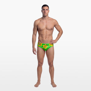 Turbo Men's Water Polo Brief- Hawaiian Flowers