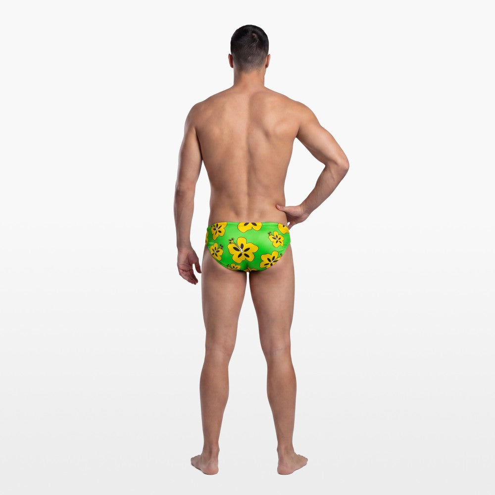 Turbo Men's Water Polo Brief- Hawaiian Flowers