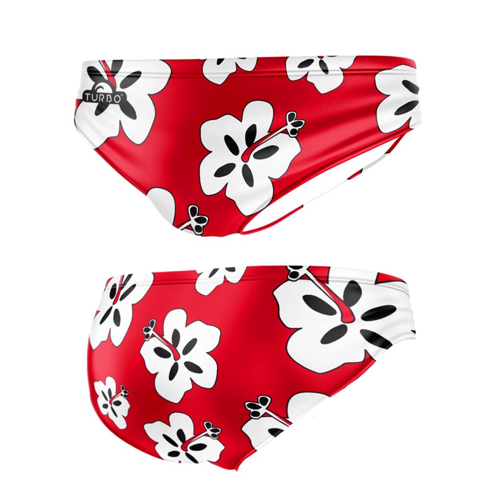 Turbo Men's Water Polo Brief- Hawaiian Flowers