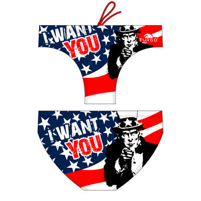 Turbo Men's Water Polo Brief- I Want you