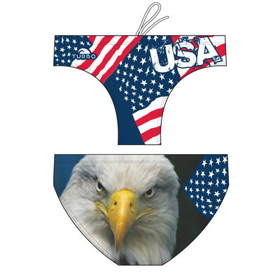 Turbo Men's Water Polo Brief- USA Eagle Face