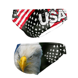 Turbo Men's Water Polo Brief- USA Eagle Face