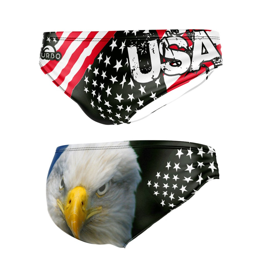 Turbo Men's Water Polo Brief- USA Eagle Face