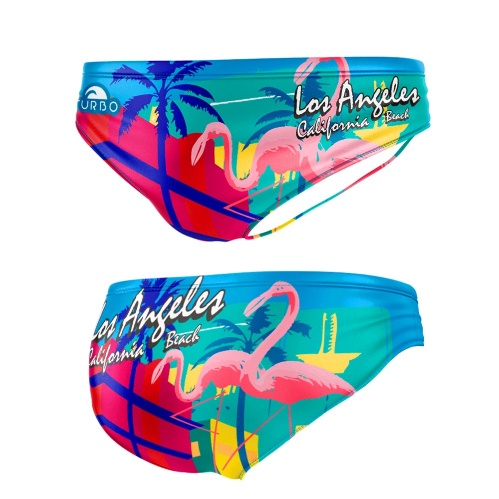 Turbo Men's Water Polo Brief- Los Angeles Beach