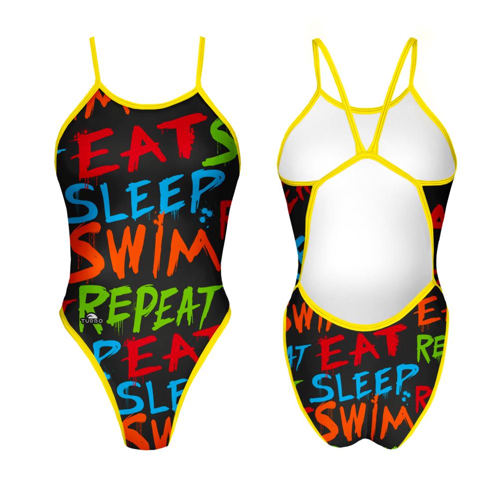Turbo Women's Revolution Swimsuit- Eat Sleep Swim Repeat