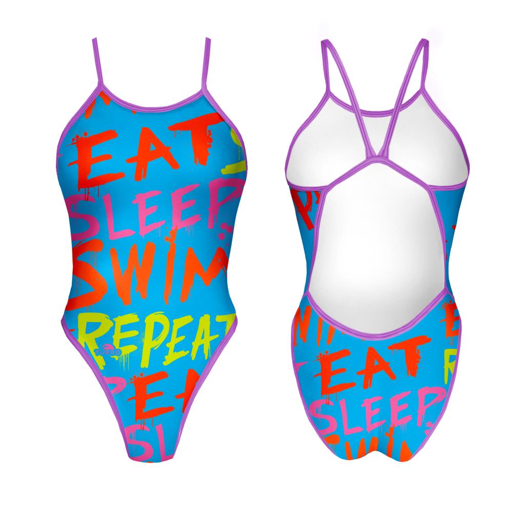 Turbo Women's Revolution Swimsuit- Eat Sleep Swim Repeat