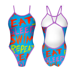 Turbo Women's Revolution Swimsuit- Eat Sleep Swim Repeat