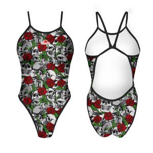Turbo Women's Revolution Swimsuit- Skull And Roses