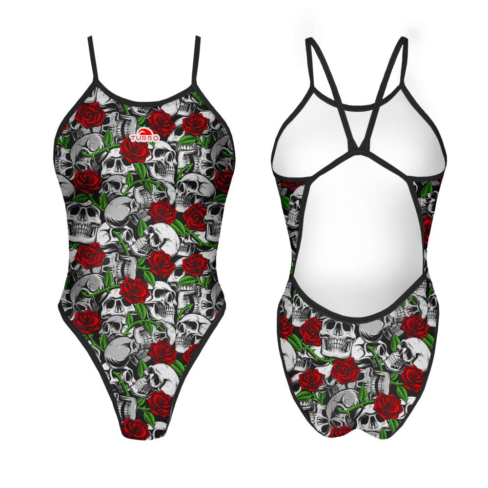 Turbo Women's Revolution Swimsuit- Skull And Roses