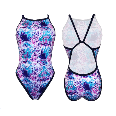 Turbo Women's Revolution Swimsuit- Blue Garden