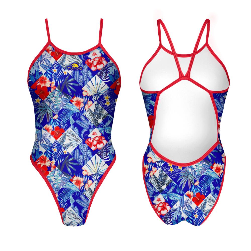 Turbo Women's Revolution Swimsuit- Blue Hibis