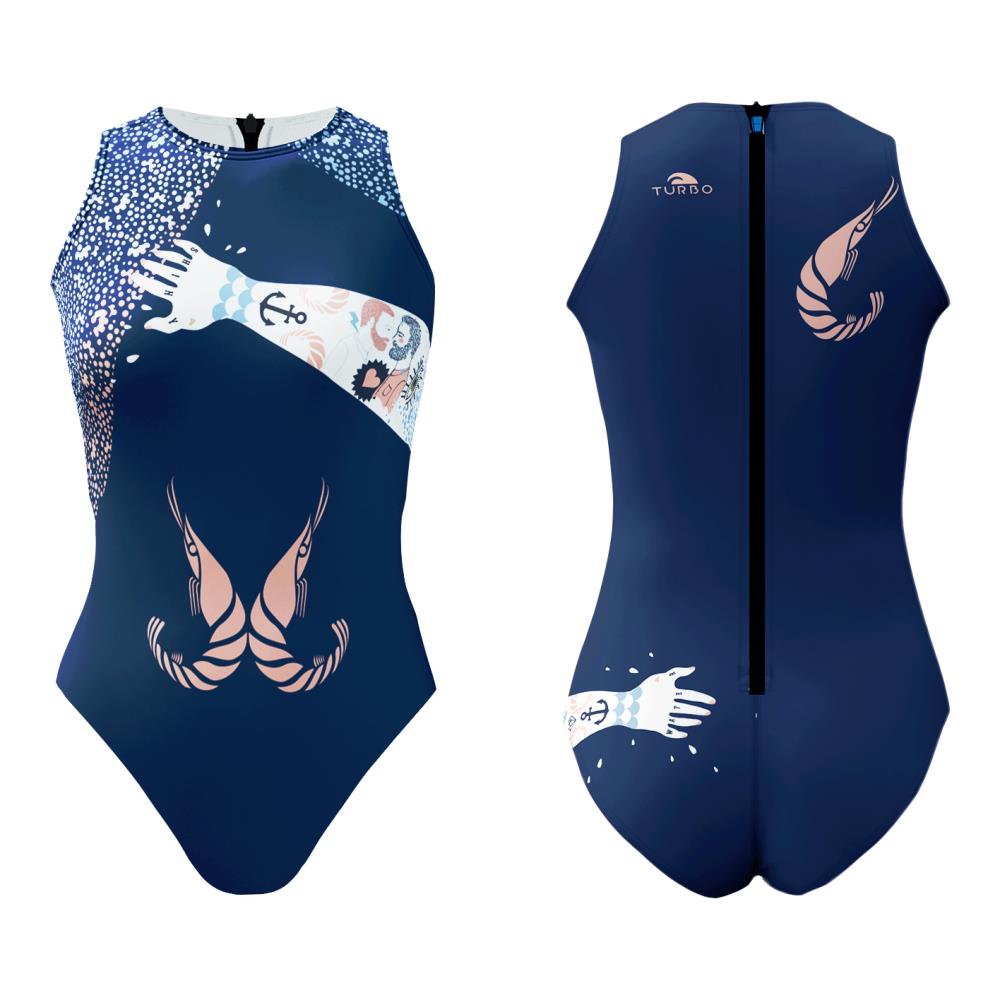 TURBO Women's Comfort Water Polo Swimsuit- Anchor Tattoo