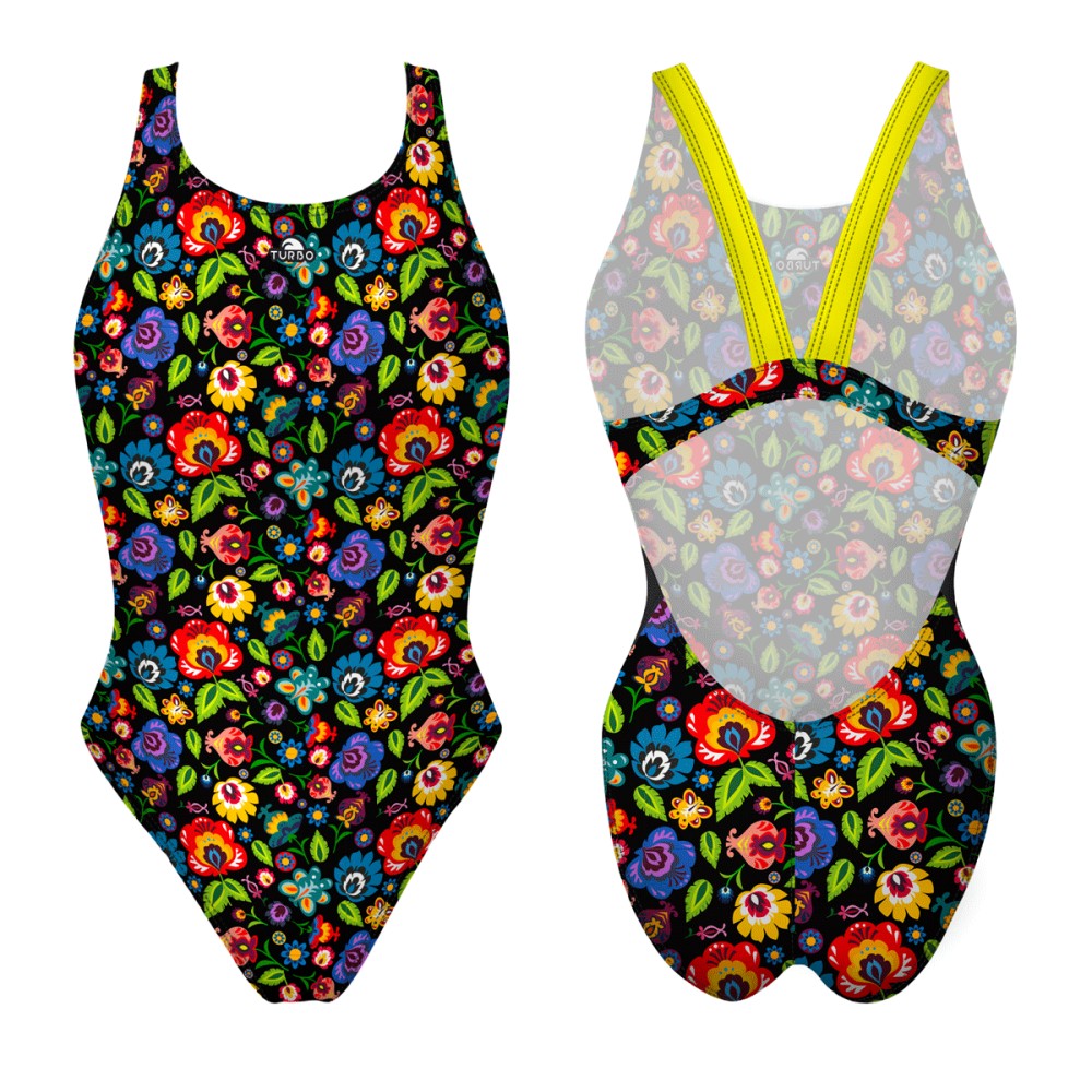 Turbo Women's Wide Strap Swimsuit Russian Garden