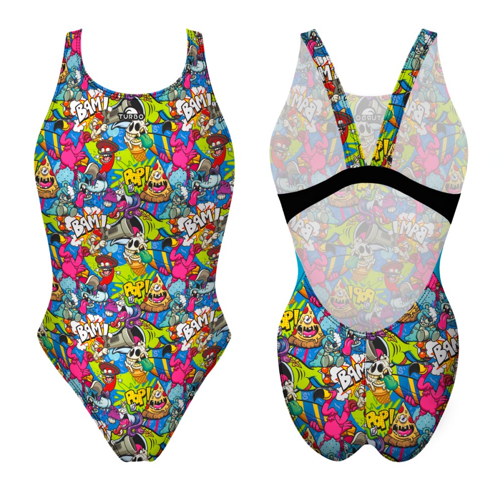 Turbo Women's Wide Strap Swimsuit -Comic