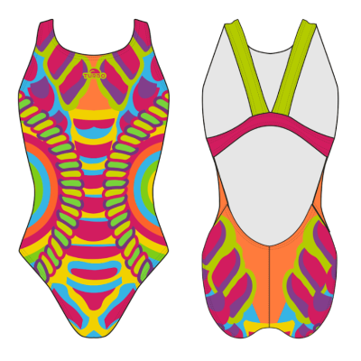 Turbo Women's Wide Strap Swimsuit Technic Fluor