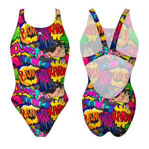 Turbo Women's Wide Strap Swimsuit Comic-Newspaper