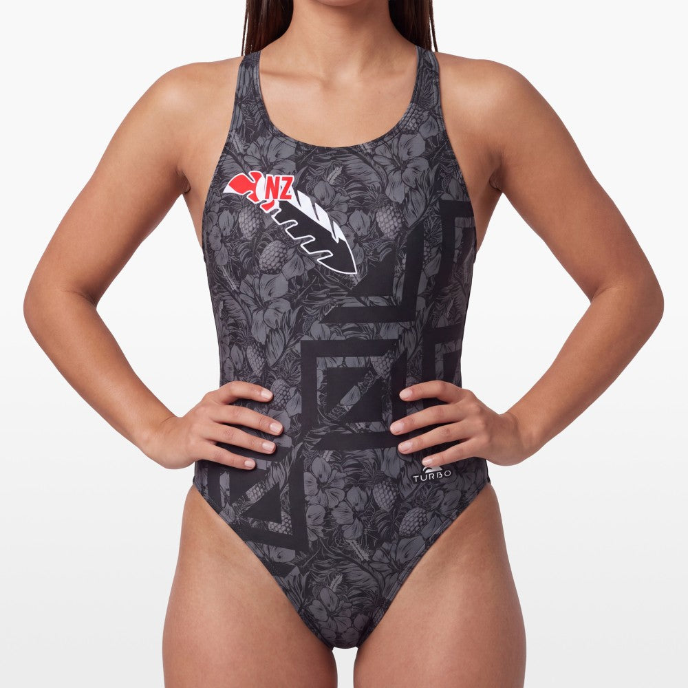 Turbo Women's Wide Strap Swimsuit Feather-Nz