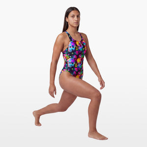 Turbo Women's Wide Strap Swimsuit Laser Skull