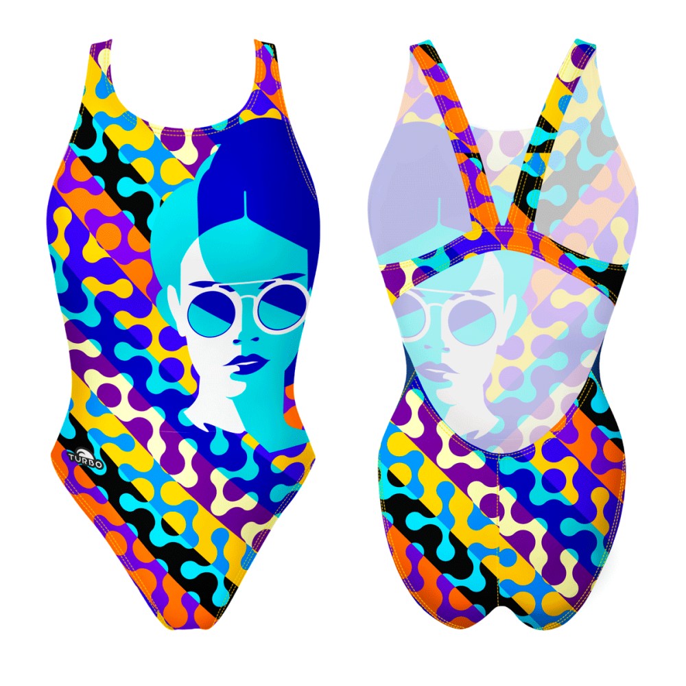 Turbo Women's Wide Strap Swimsuit Face