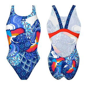 Turbo Women's Wide Strap Swimsuit Japan Bird