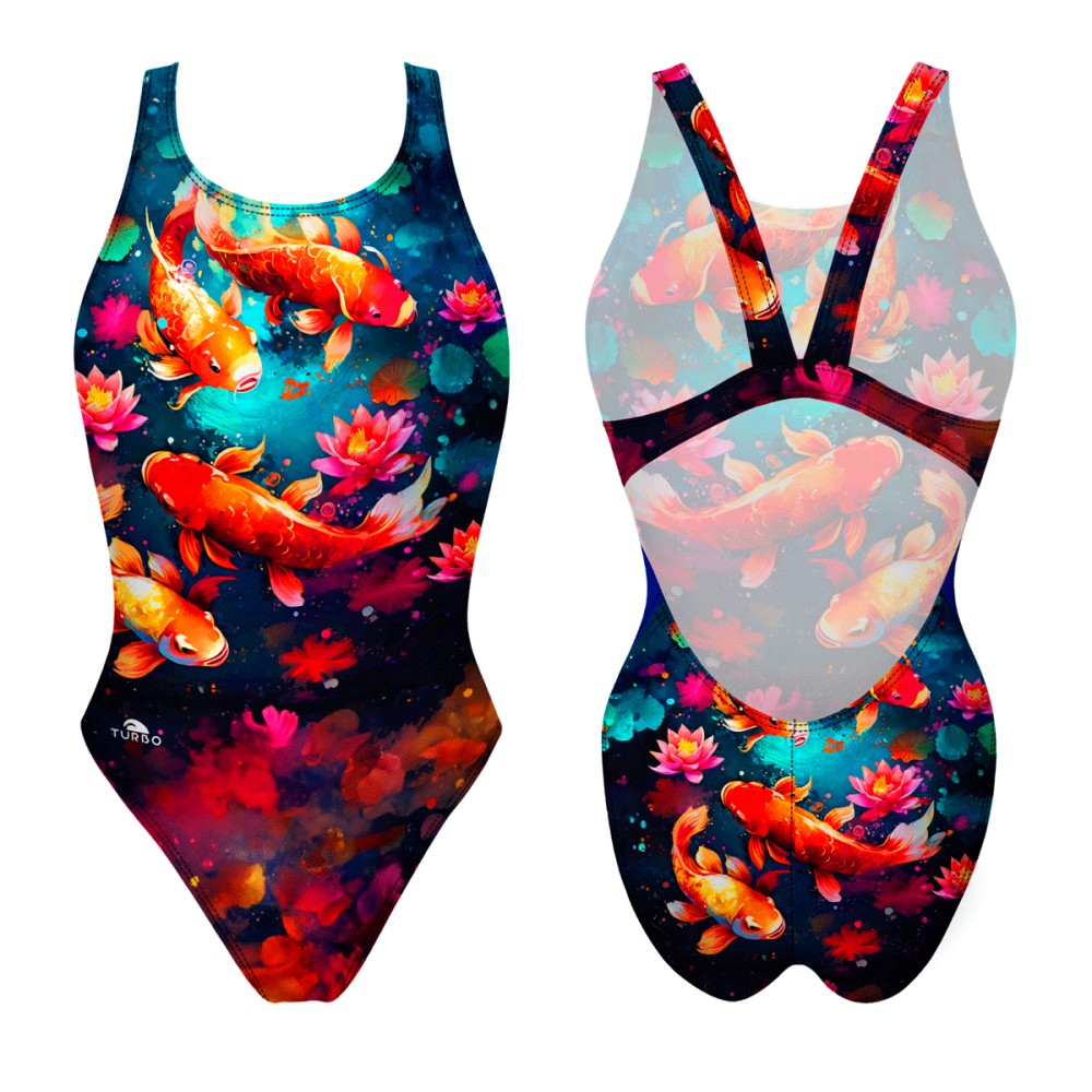 Turbo Women's Wide Strap Swimsuit Koi River