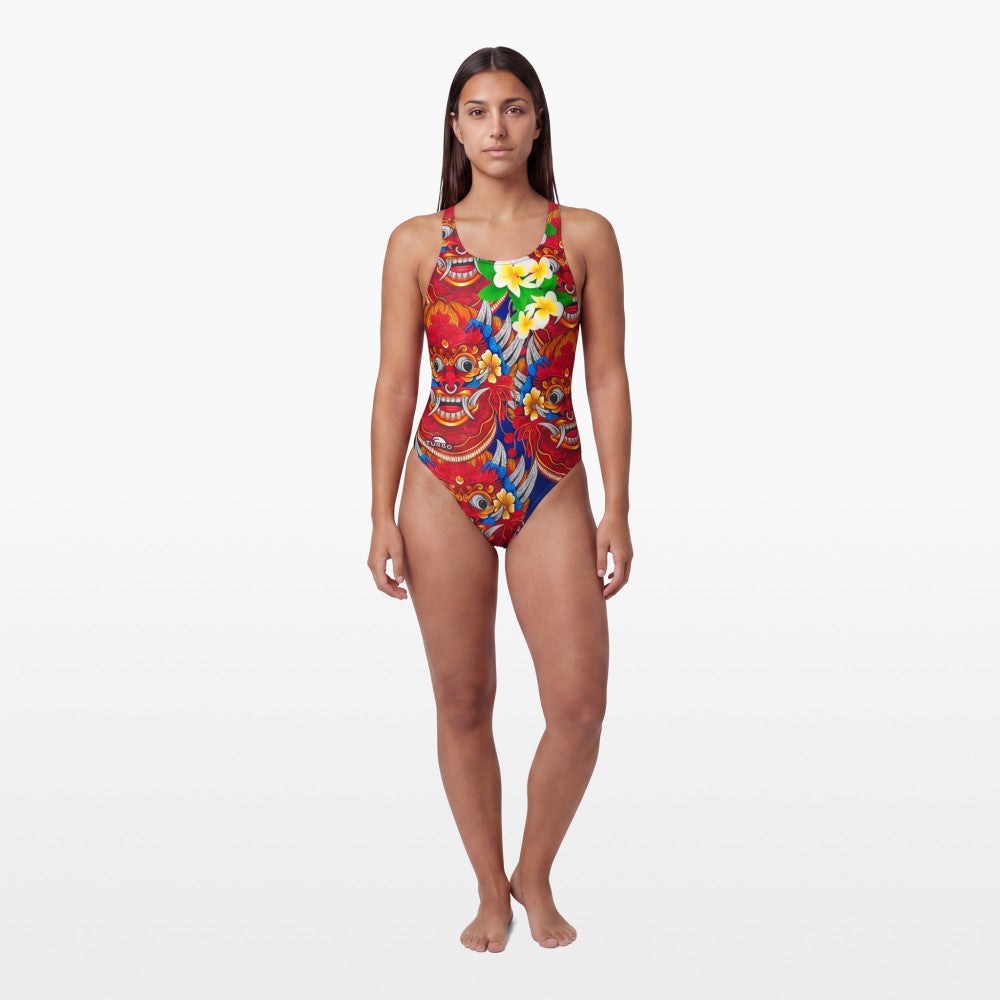 Turbo Women's Wide Strap Swimsuit Bali Flower