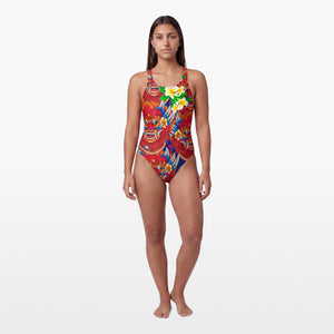 Turbo Women's Wide Strap Swimsuit Bali Flower