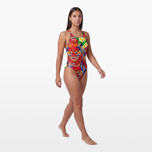 Turbo Women's Wide Strap Swimsuit Bali Flower