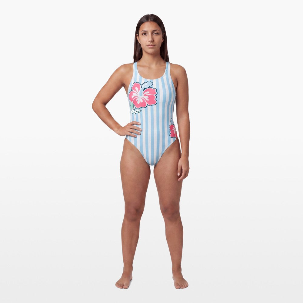 Turbo Women's Wide Strap Swimsuit Hibiscus Summer