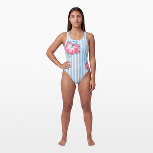 Turbo Women's Wide Strap Swimsuit Hibiscus Summer