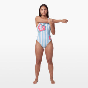Turbo Women's Wide Strap Swimsuit Hibiscus Summer