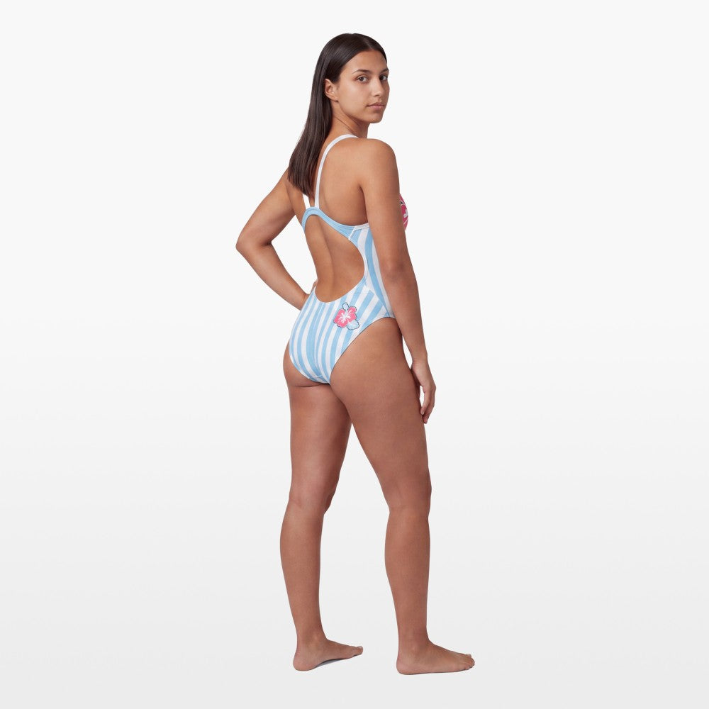 Turbo Women's Wide Strap Swimsuit Hibiscus Summer